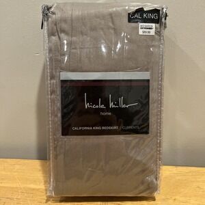 Nicole Miller Home California‎ King Bedskirt Currents Driftwood Brown